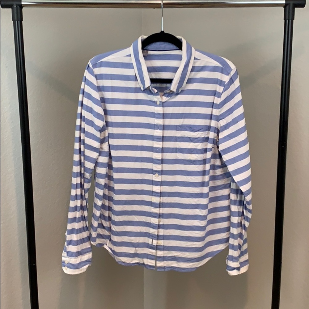 White & Blue Striped Button Down